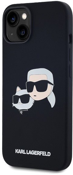 Telefon tok Karl Lagerfeld Liquid Silicone Double Heads iPhone 14 MagSafe fekete tok ...