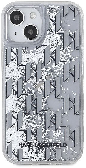 Handyhülle Karl Lagerfeld Liquid Glitter Monogram Gradient Backcover für das iPhone 15 White ...