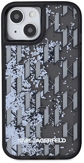 Handyhülle Karl Lagerfeld Liquid Glitter Monogram Gradient Back Cover für das iPhone 15 Black ...