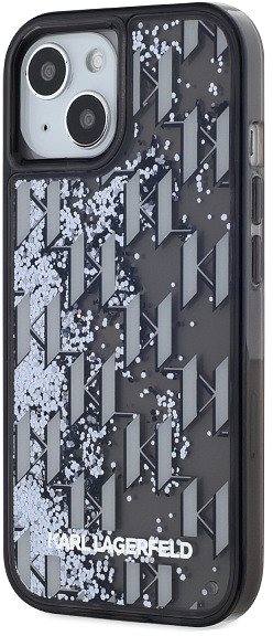 Handyhülle Karl Lagerfeld Liquid Glitter Monogram Gradient Back Cover für das iPhone 15 Black ...