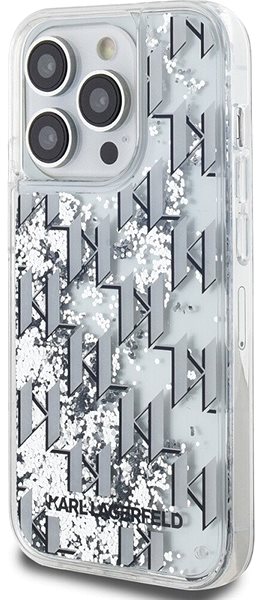 Telefon tok Karl Lagerfeld Liquid Glitter Monogram Gradient iPhone 14 Pro fehér tok ...