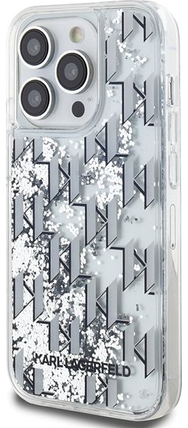 Handyhülle Karl Lagerfeld Liquid Glitter Monogram Gradient Backcover für das iPhone 14 White ...