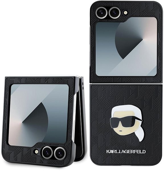 Telefon tok Karl Lagerfeld PU Saffiano Monogram Karl Head Samsung Galaxy Z Flip6 Black tok ...