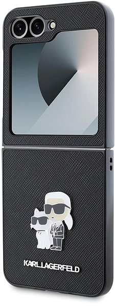 Handyhülle Karl Lagerfeld PU Saffiano Karl und Choupette Rückabdeckung für Samsung Galaxy Z Flip6 schwarz ...