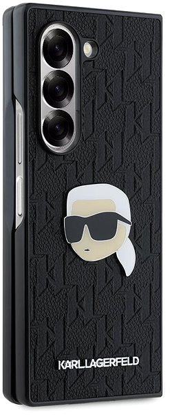 Handyhülle Karl Lagerfeld PU Saffiano Monogramm Karl Head Back Cover für das Samsung Galaxy Z Fold6 Black ...