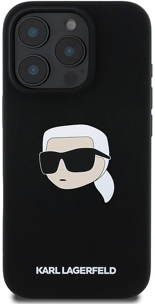Telefon tok Karl Lagerfeld Liquid Silicone Karl Head MagSafe iPhone 16 Pro Max Black tok ...
