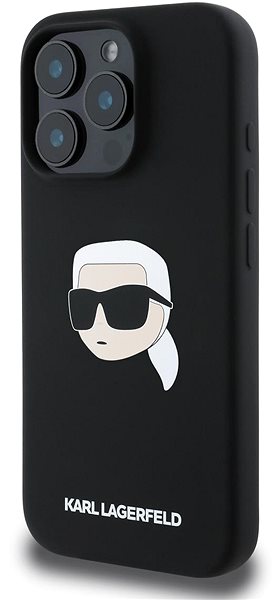 Telefon tok Karl Lagerfeld Liquid Silicone Karl Head MagSafe iPhone 16 Pro Max Black tok ...