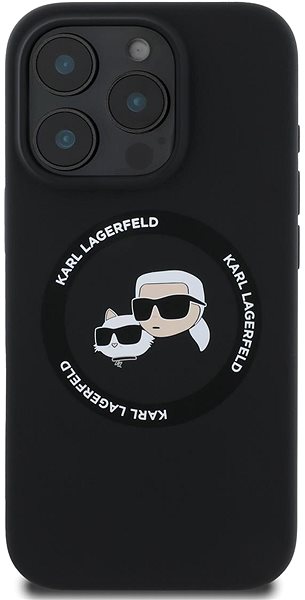 Handyhülle Karl Lagerfeld Liquid Silicone K&CH Heads MagSafe Back Cover für iPhone 16 Pro Max Black ...