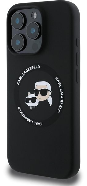 Handyhülle Karl Lagerfeld Liquid Silicone K&CH Heads MagSafe Back Cover für iPhone 16 Pro Max Black ...