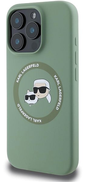 Kryt na mobil Karl Lagerfeld Liquid Silicone K&CH Heads MagSafe Zadný kryt na iPhone 16 Pro Kaki ...