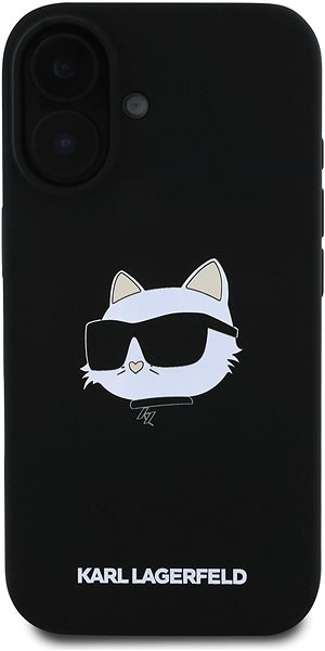 Handyhülle Karl Lagerfeld Liquid Silicone Choupette Head MagSafe Back Cover für iPhone 16 Black ...