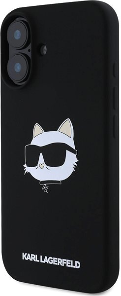 Handyhülle Karl Lagerfeld Liquid Silicone Choupette Head MagSafe Back Cover für iPhone 16 Black ...