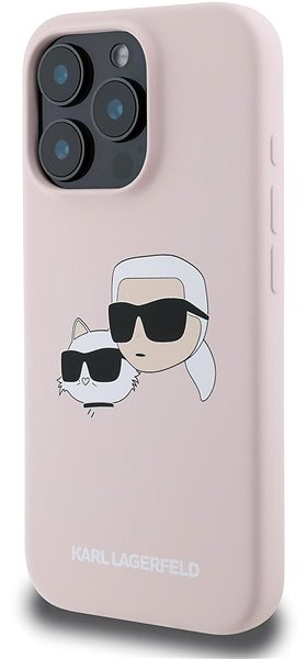 Handyhülle Karl Lagerfeld Liquid Silicone Double Heads MagSafe Back Cover für iPhone 16 Pro Pink ...