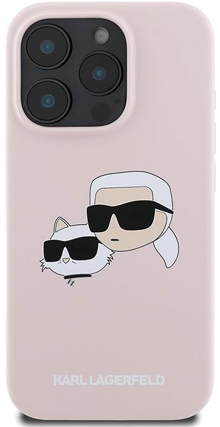 Handyhülle Karl Lagerfeld Liquid Silicone Double Heads MagSafe Back Cover für das iPhone 16 Pro Max Pink ...