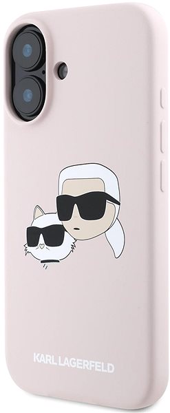 Handyhülle Karl Lagerfeld Liquid Silicone Double Heads MagSafe Back Cover für das iPhone 16 Pink ...