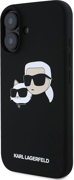 Handyhülle Karl Lagerfeld Liquid Silicone Double Heads MagSafe Back Cover für iPhone 16 Black ...