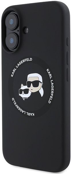 Handyhülle Karl Lagerfeld Liquid Silicone K&CH Heads MagSafe Back Cover für das iPhone 16 Black ...