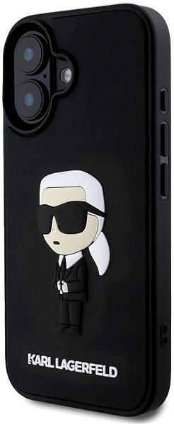 Handyhülle Karl Lagerfeld 3D Gummi Ikonik Back Cover für iPhone 16 Schwarz ...