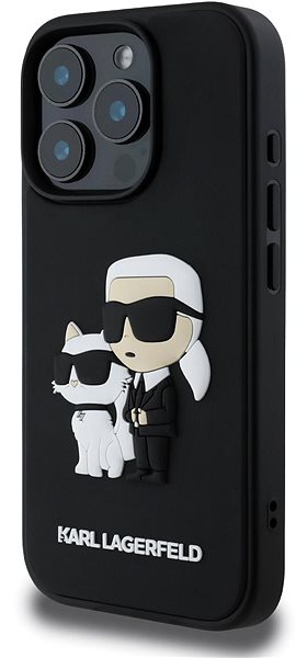 Handyhülle Karl Lagerfeld PU Saffiano Karl and Choupette Back Cover für das iPhone 16 Pro Black ...