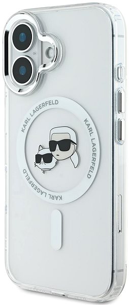 Kryt na mobil Karl Lagerfeld IML K&CH Heads Metal Frame MagSafe Zadný Kryt pre iPhone 16 Transparent ...
