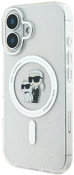 Handyhülle Karl Lagerfeld IML Glitter Karl und Choupette MagSafe Back Cover für das iPhone 16 Transparent ...