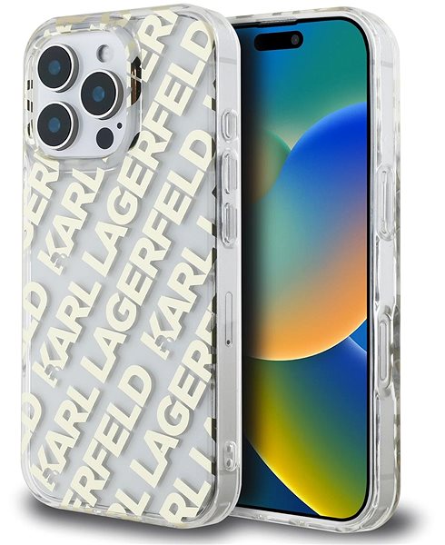 Handyhülle Karl Lagerfeld IML Electroplated Repeated Logo Back Cover für das iPhone 16 Pro Max Gold ...