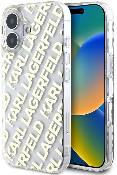 Handyhülle Karl Lagerfeld IML Electroplated Repeated Logo Back Cover für das iPhone 16 Gold ...