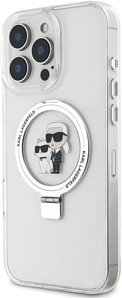 Handyhülle Karl Lagerfeld Ringstand Karl and Choupette MagSafe Back Cover für iPhone 16 Pro Max White ...
