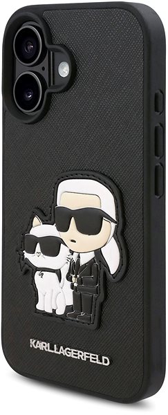 Handyhülle Karl Lagerfeld PU Saffiano Karl und Choupette Rückabdeckung für iPhone 16 Plus Black ...