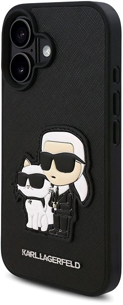 Handyhülle Karl Lagerfeld PU Saffiano Karl und Choupette Rückabdeckung für iPhone 16 Black ...