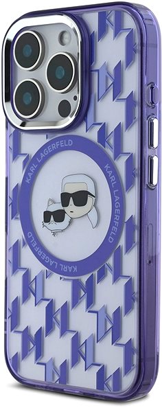 Telefon tok Karl Lagerfeld IML Monogram K and CH Heads iPhone 16 Pro lila MagSafe tok ...