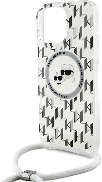 Handyhülle Karl Lagerfeld IML Monogram Crossbody K&CH Heads MagSafe Rückabdeckung für iPhone 16 Pro Max Transparent ...
