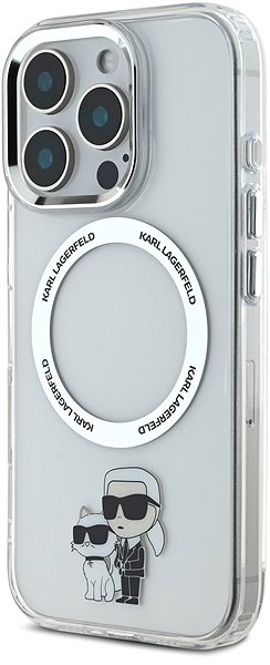 Handyhülle Karl Lagerfeld IML Karl and Choupette MagSafe Rückabdeckung für iPhone 16 Pro Transparent ...