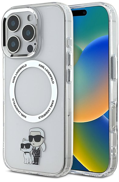 Handyhülle Karl Lagerfeld IML Karl and Choupette MagSafe Back Cover für iPhone 16 Pro Max Transparent ...