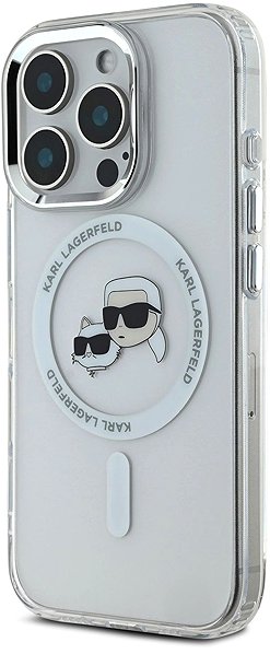 Handyhülle Karl Lagerfeld IML K&CH Heads Metal Frame MagSafe Back Cover für iPhone 16 Pro Transparent ...