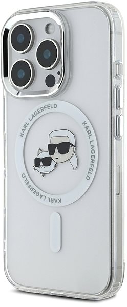 Handyhülle Karl Lagerfeld IML K&CH Heads Metal Frame MagSafe Rückabdeckung für iPhone 16 Pro Max Transparent ...