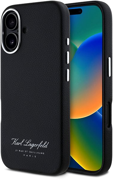 Handyhülle Karl Lagerfeld Grained PU Hotel RSG Back Cover für iPhone 16 Black ...