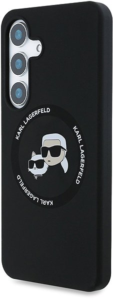 Handyhülle Karl Lagerfeld Liquid Silicone K&CH Heads MagSafe Back Cover für Samsung Galaxy S25 Black ...