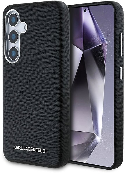 Telefon tok Karl Lagerfeld PU Saffiano Metal Logo and Frame Samsung Galaxy S25 fekete tok ...
