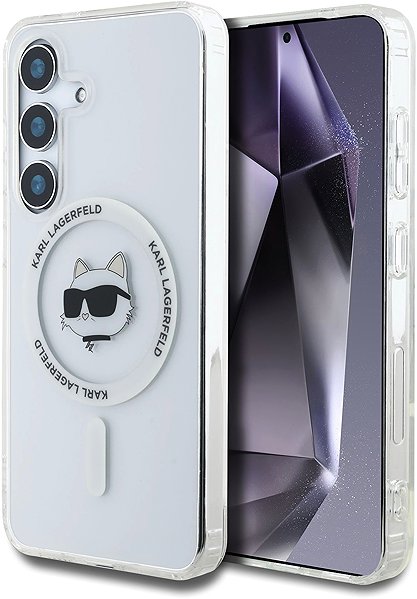 Handyhülle Karl Lagerfeld IML Choupette Head MagSafe Back Cover für Samsung Galaxy S25 Transparent ...