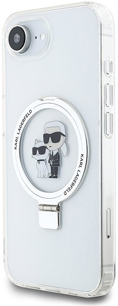 Handyhülle Karl Lagerfeld Ringstand Karl and Choupette MagSafe Rückseiten-Hülle für iPhone 16e/17e White ...