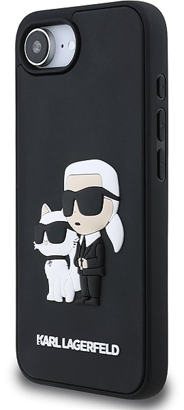 Handyhülle Karl Lagerfeld 3D Rubber Karl and Choupette Rückseiten-Hülle für iPhone 16e/17e Black ...