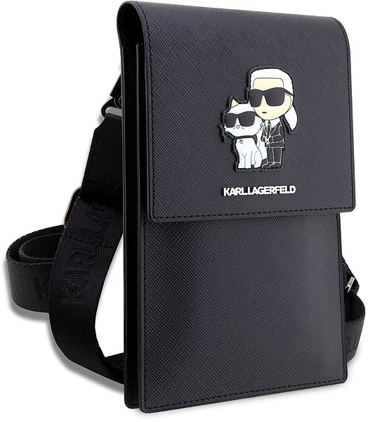 Softcase-Handyhülle Karl Lagerfeld Saffiano Metal Logo NFT Handytasche Black ...