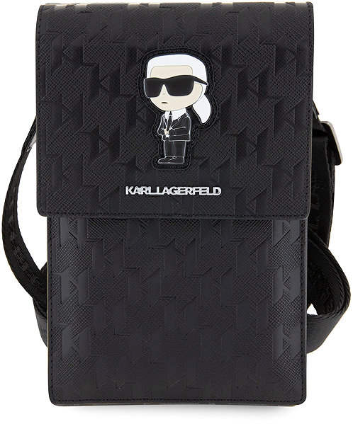 Softcase-Handyhülle Karl Lagerfeld Saffiano Monogram Ikonik NFT Telefontasche Black ...