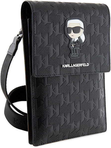 Softcase-Handyhülle Karl Lagerfeld Saffiano Monogram Ikonik NFT Telefontasche Black ...