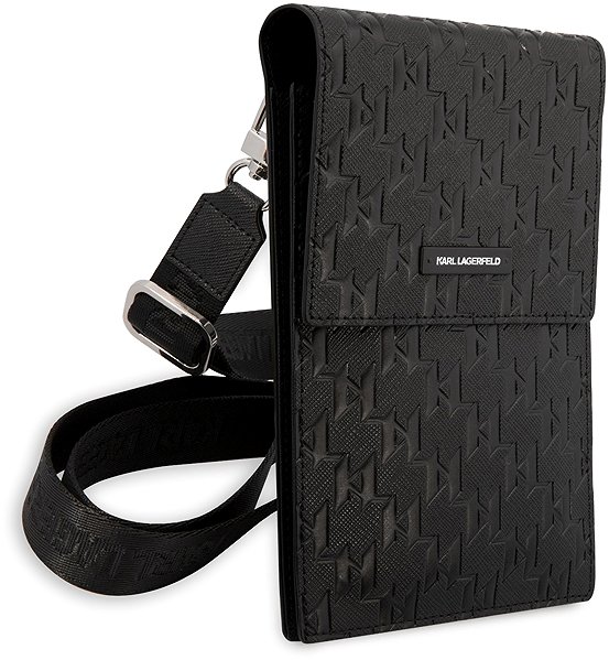 Softcase-Handyhülle Karl Lagerfeld Saffiano Monogram Telefontasche Black ...
