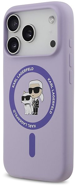 Handyhülle Karl Lagerfeld Liquid Silicone Karl and Choupette MagSafe Back Cover für iPhone 17 Pro Purple ...
