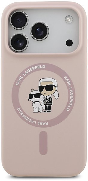 Handyhülle Karl Lagerfeld Liquid Silicone Karl and Choupette MagSafe Back Cover für iPhone 17 Pro Pink ...