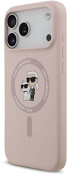 Handyhülle Karl Lagerfeld Liquid Silicone Karl and Choupette MagSafe Back Cover für iPhone 17 Pro Max Pink ...