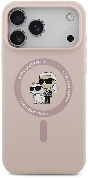 Handyhülle Karl Lagerfeld Liquid Silicone Karl and Choupette MagSafe Back Cover für iPhone 17 Pro Max Pink ...